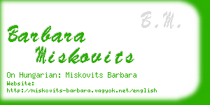 barbara miskovits business card